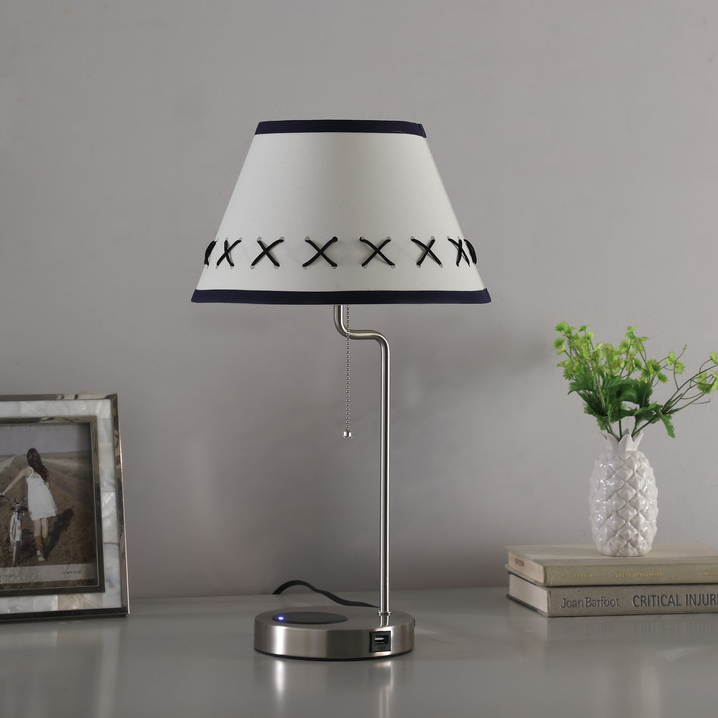 20" In Shelby Modern Craft Table Lamp W/ Usb/charging Station