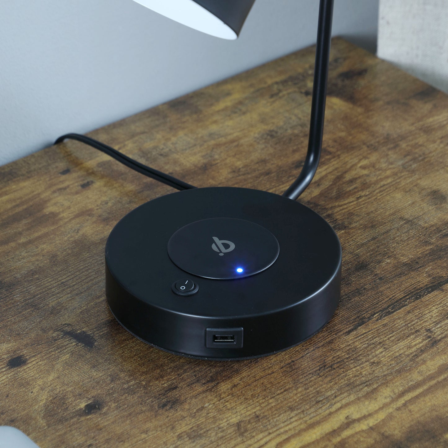 15.25"In Vadim Black Adjustable Student Desk Task Table Lamp W/ Charging Usb Port Station