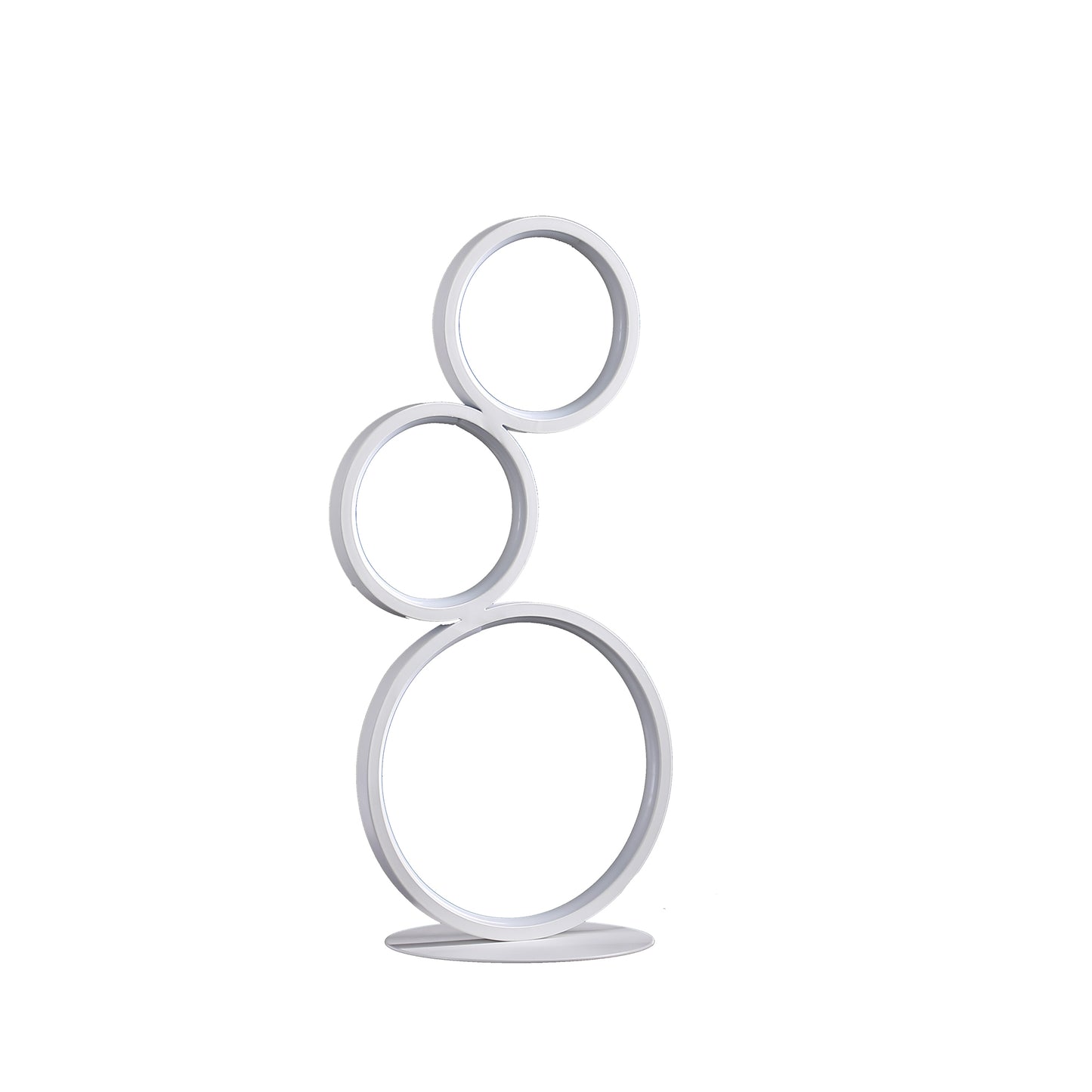 17" In 3-ring Shaped Odu White Led Minimalist Metal Table Lamp