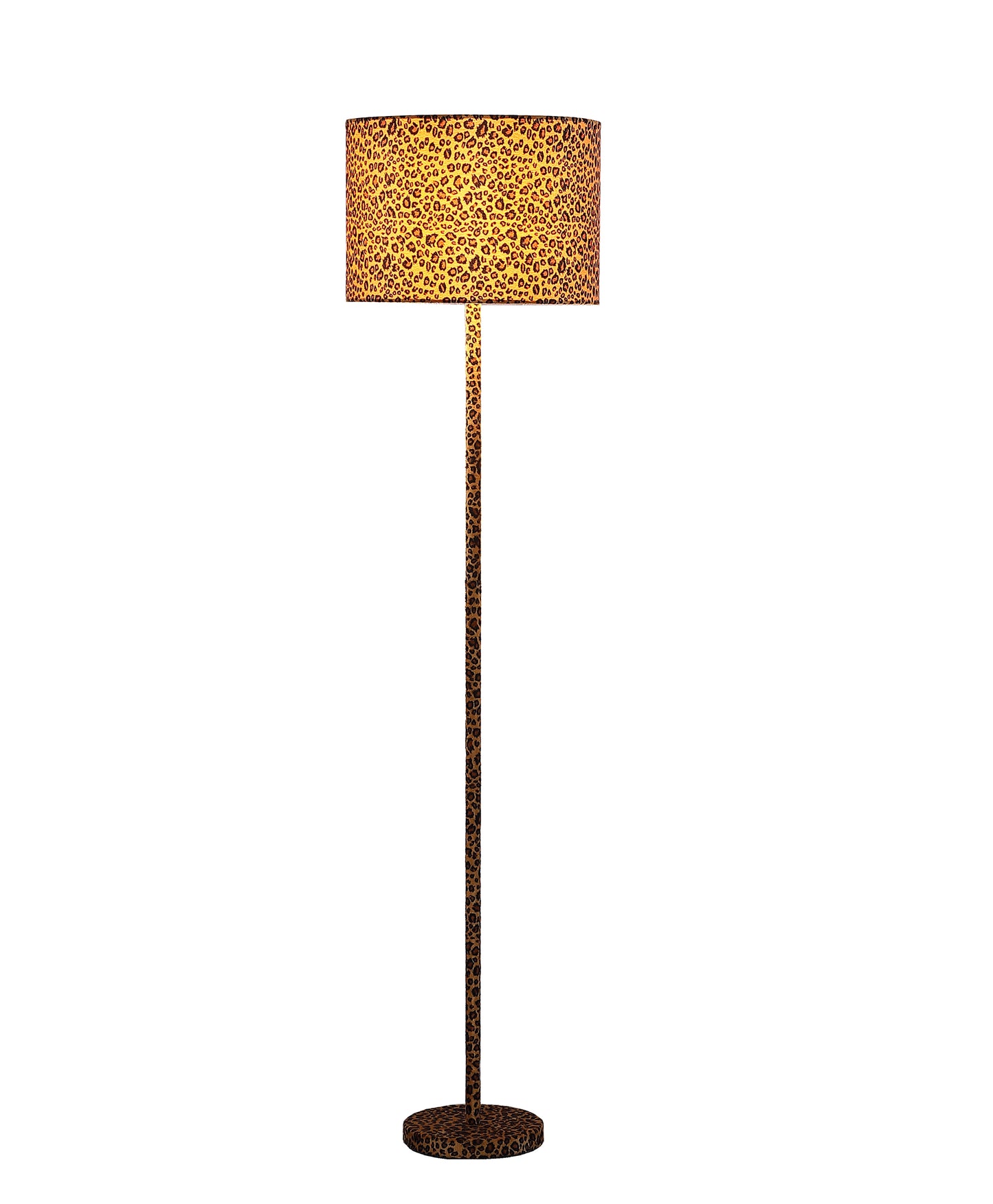 59" In Faux Suede Leopard Print Floor Lamp
