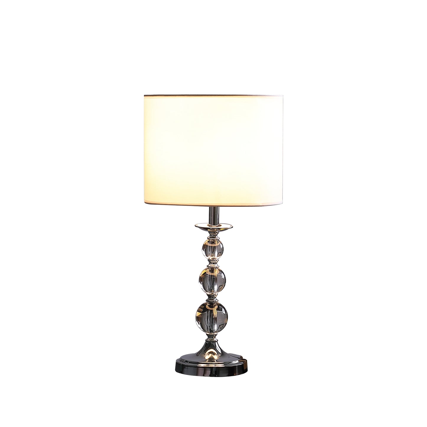 19.75" In Ascending Solid Crystal Orbs Chrome Table Lamp