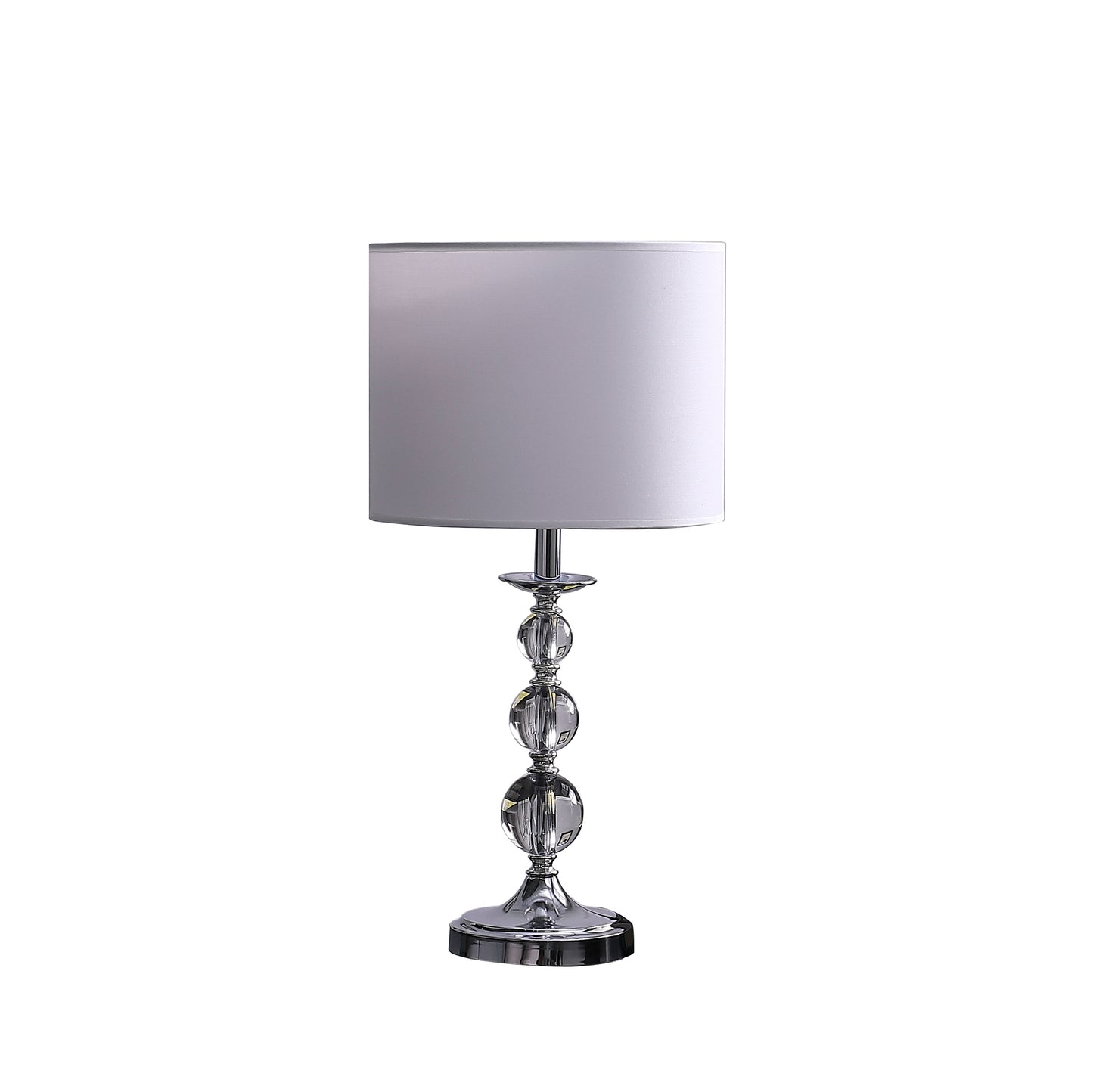 19.75" In Ascending Solid Crystal Orbs Chrome Table Lamp
