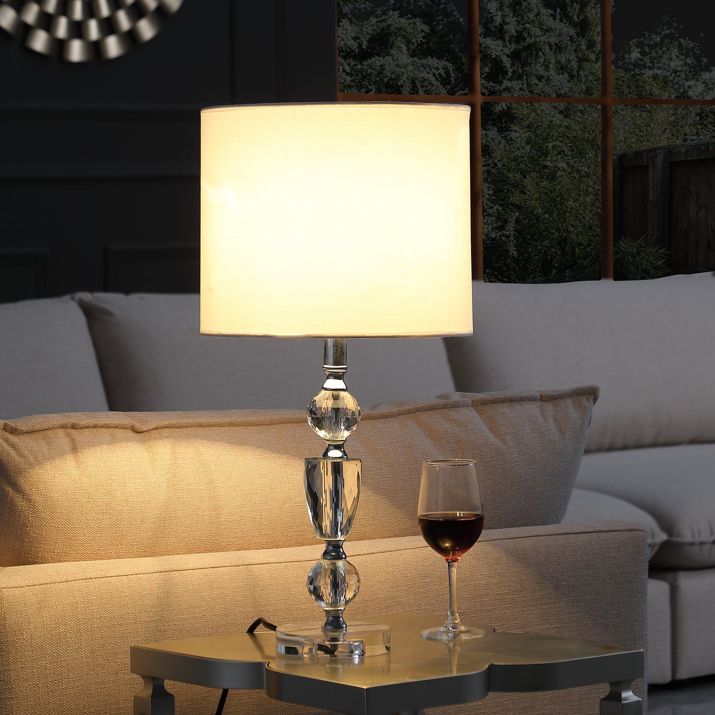 23.5" In Cale Cut-crystal Modern Table Lamp