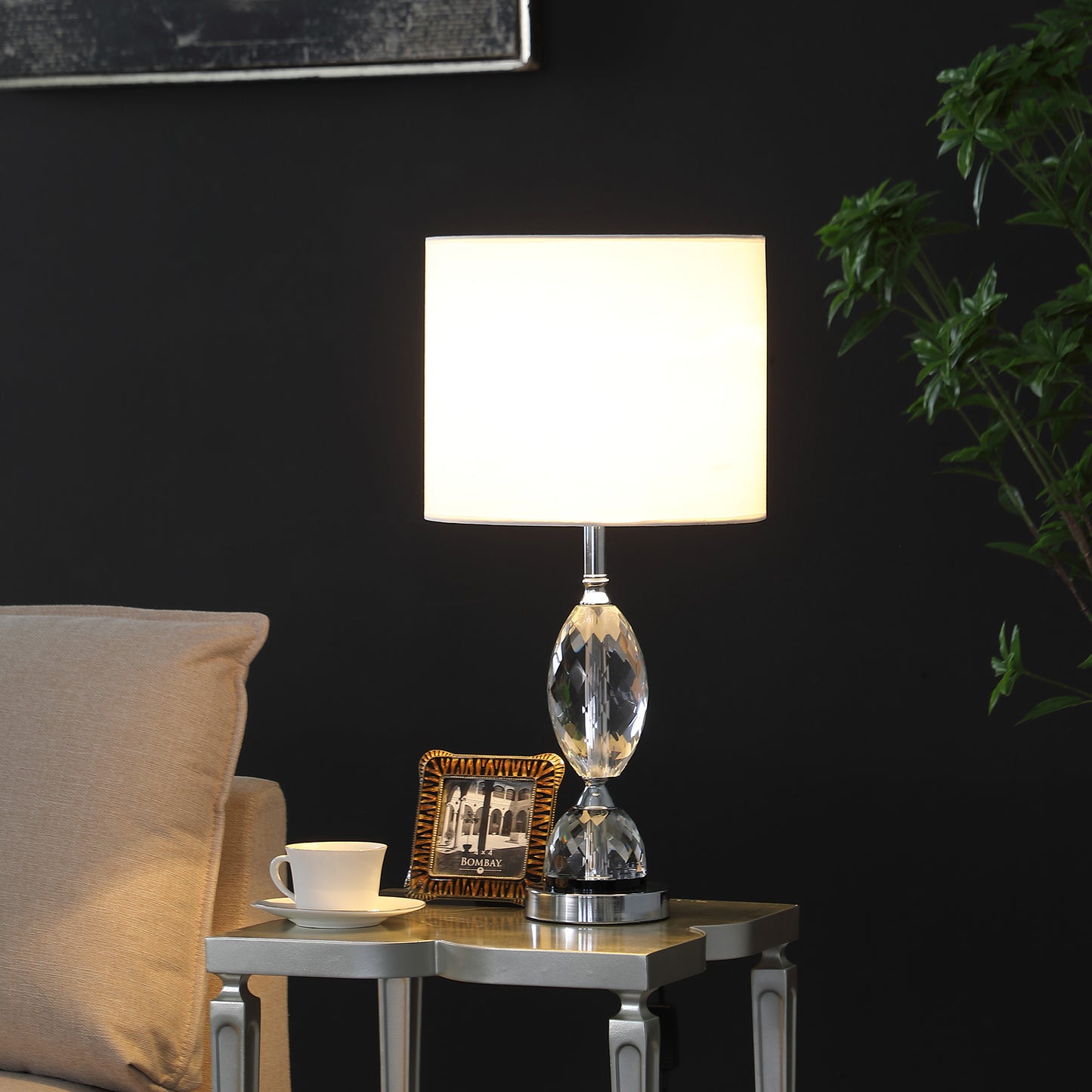 23.75" In Georgia Pear Cut-crystal Modern Table Lamp