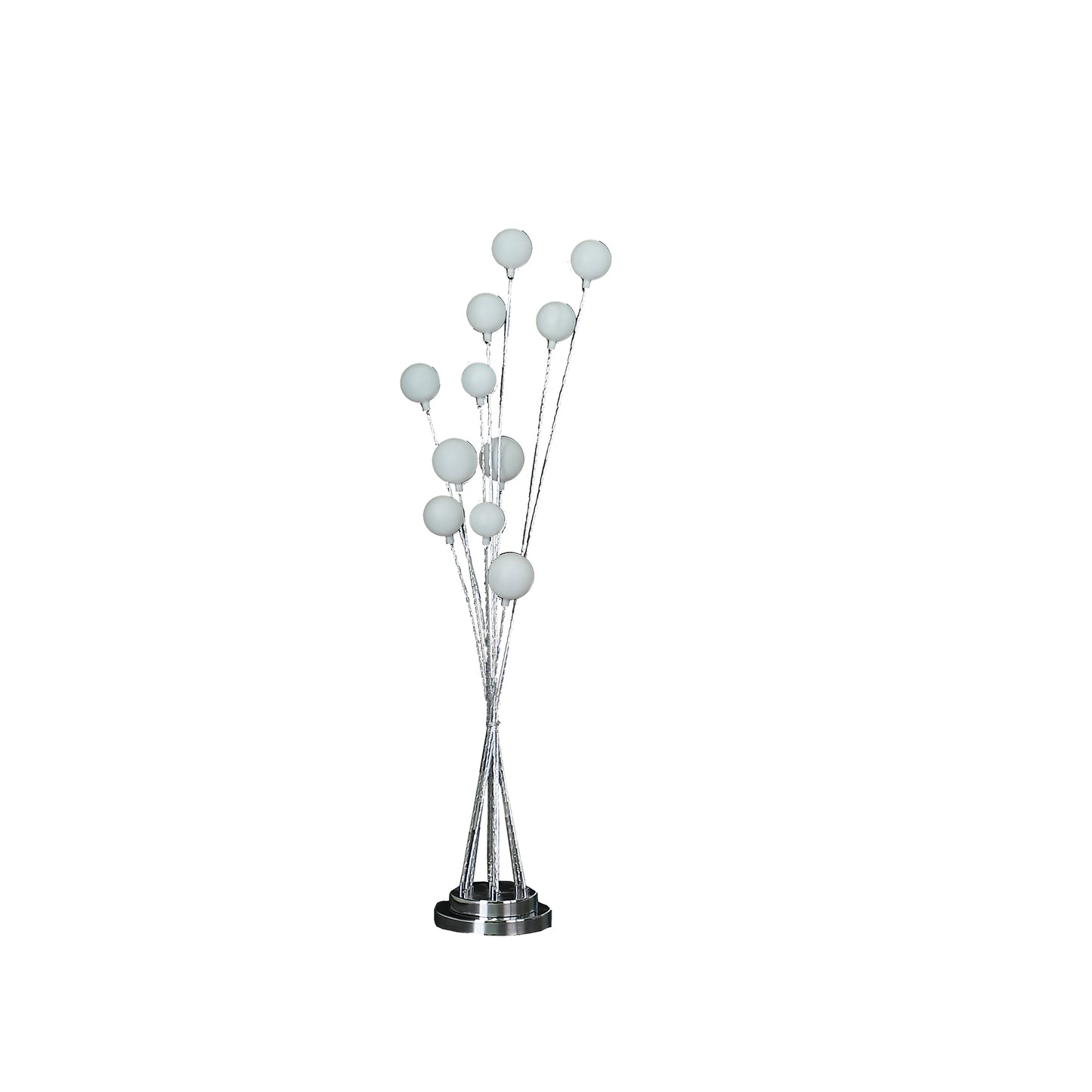 46" In 11-light Acrylic Globe Aluminun Led Chrysanthe Silver Chrome Metal Floor Lamp