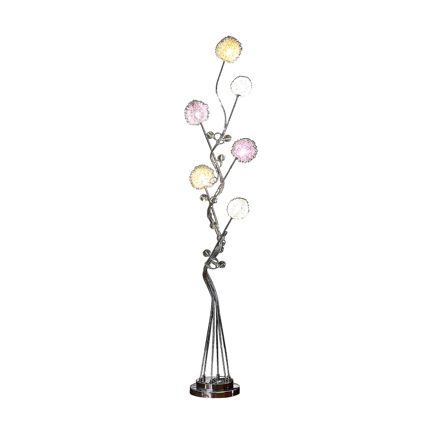 58.5" In 6 Aluminum Led Zeus Metal Floor Lamp