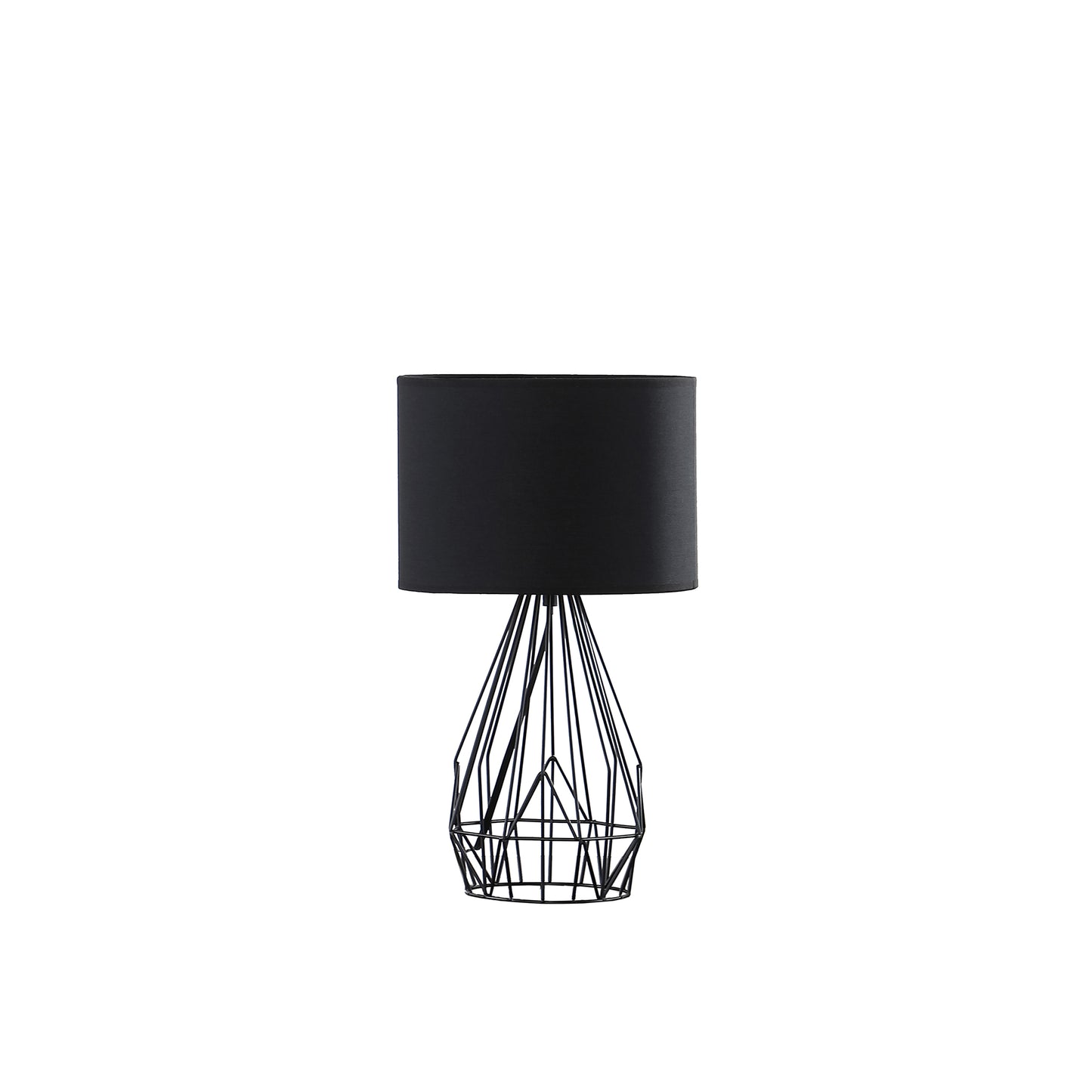17.5" In Industrial Farm Metal Cage Black Table Lamp