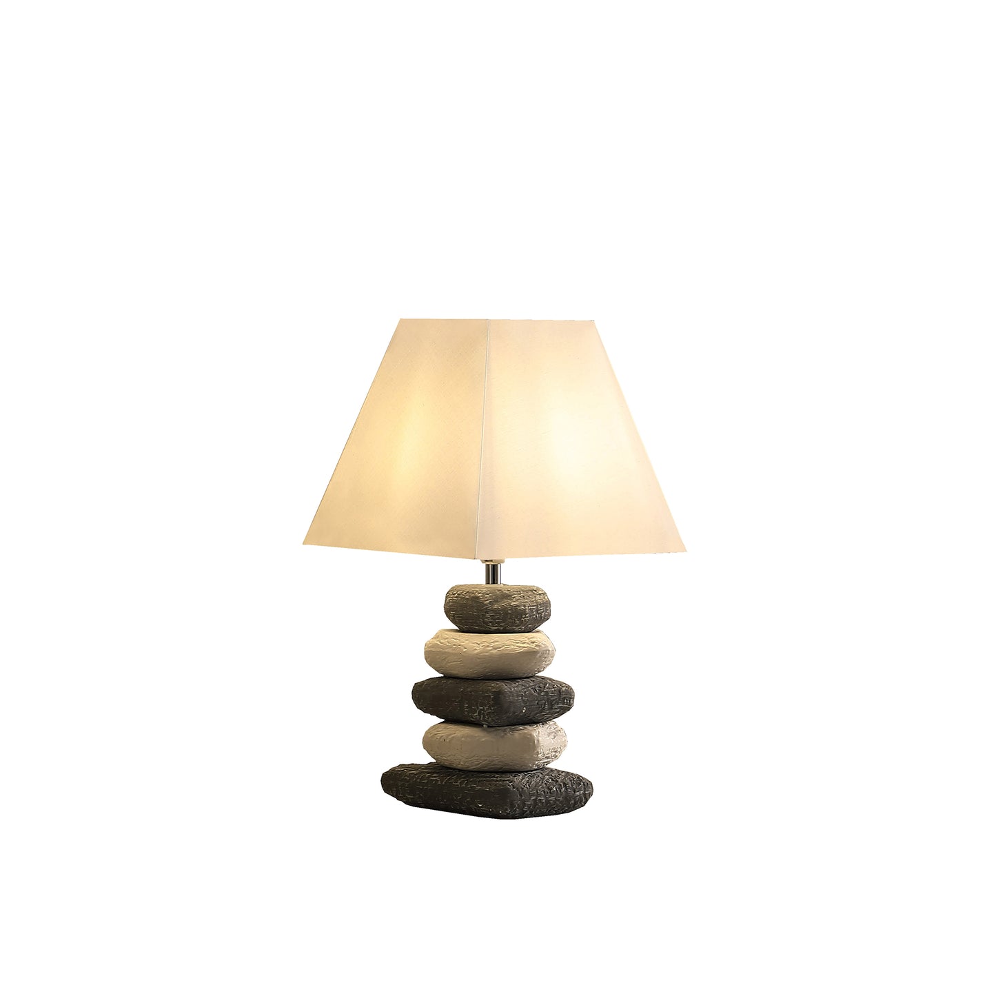 17.5" In Coastal Darya 5 Stacked Pebble Ceramic Table Lamp