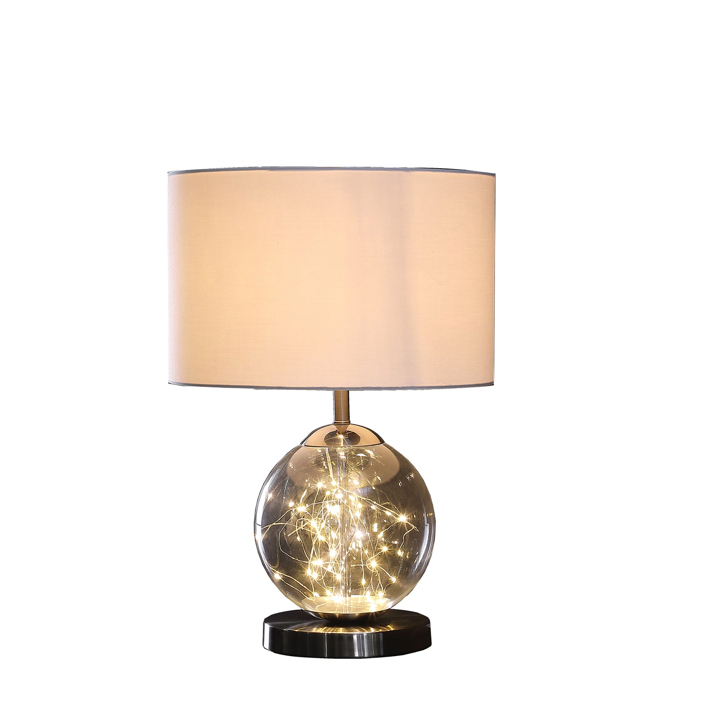 20.5" In Athena Glass Led Plasma Mid-century Metal Table Lamp