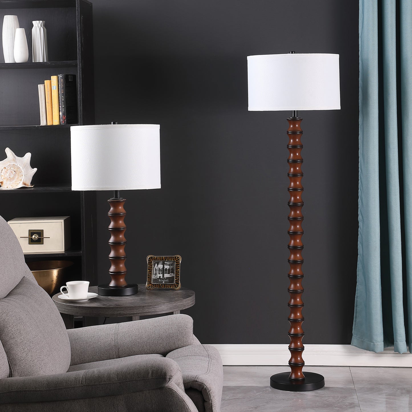 27.5" In Coastal Littoral Wood Insp Modern Table Lamp