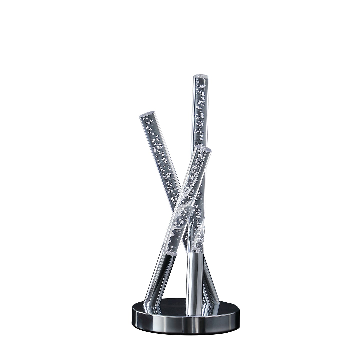 14.5" In Carina Modern 3 Acrylic Upright Leg Stix Led Silver Metal Table Lamp