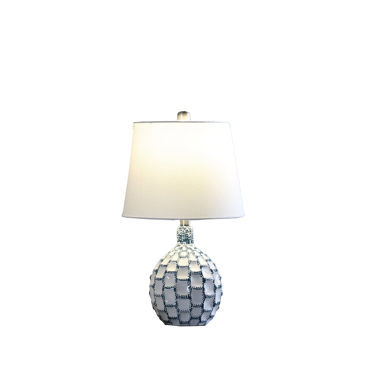 19.5" In Marin Coastal Beachside Blue Green/white Ceramic Table Lamp