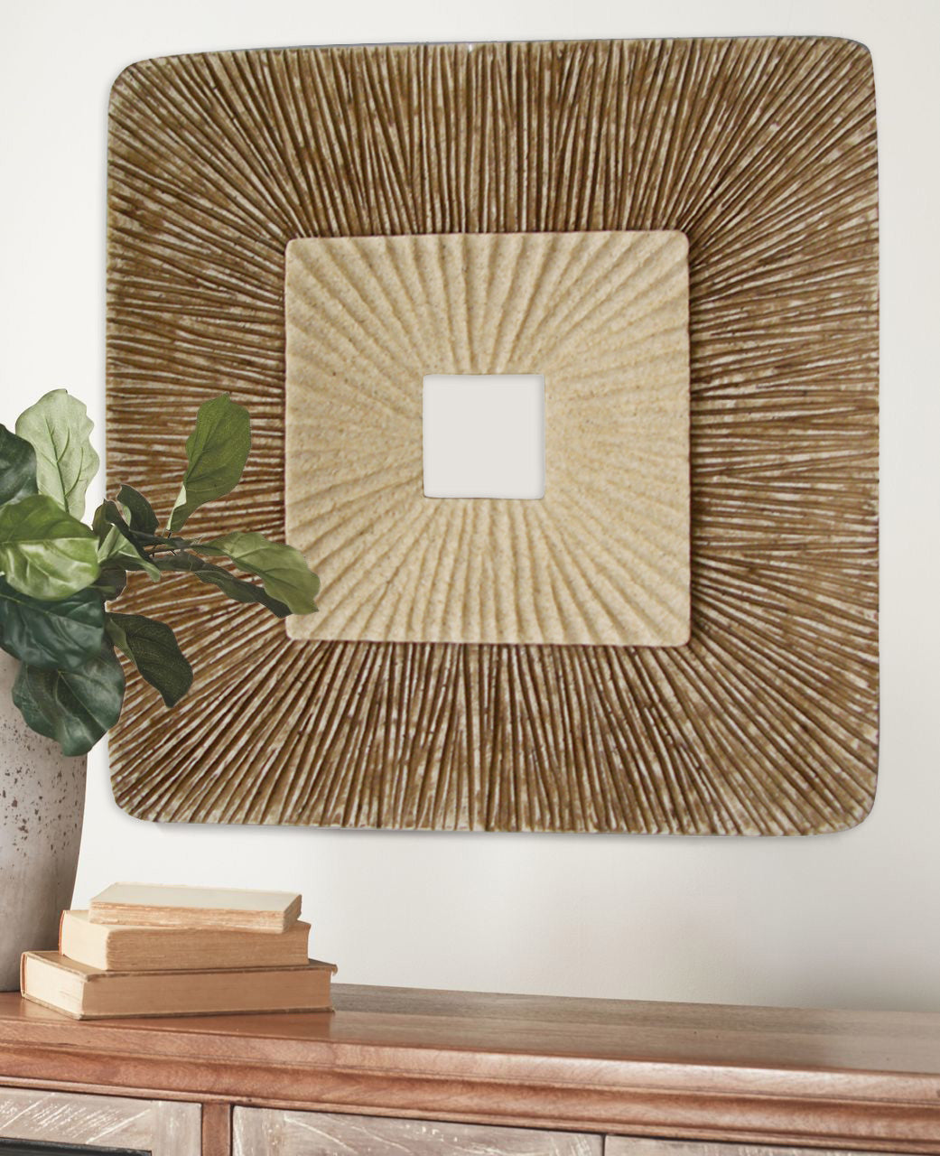 Square Double Layer Ribbed Wall Plaque 26" X 2"