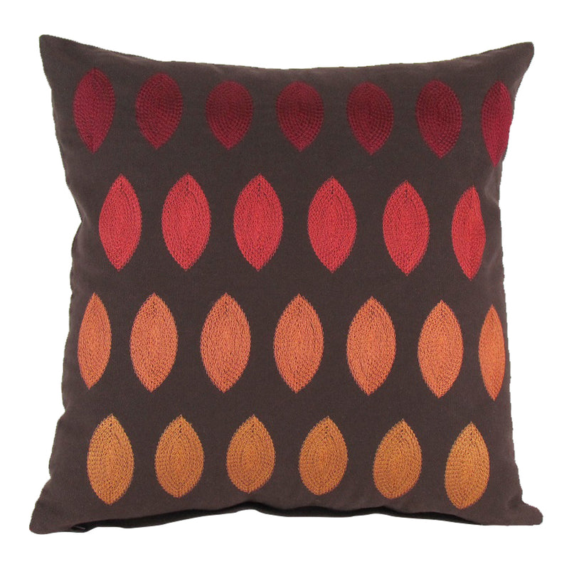 Embroidered Leafs Decorative Pillow  17"X17"-zoom-