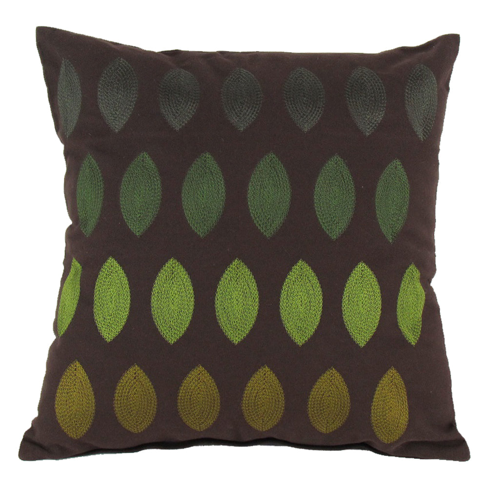 Embroidered Leafs Decorative Pillow  17"X17"-zoom-1