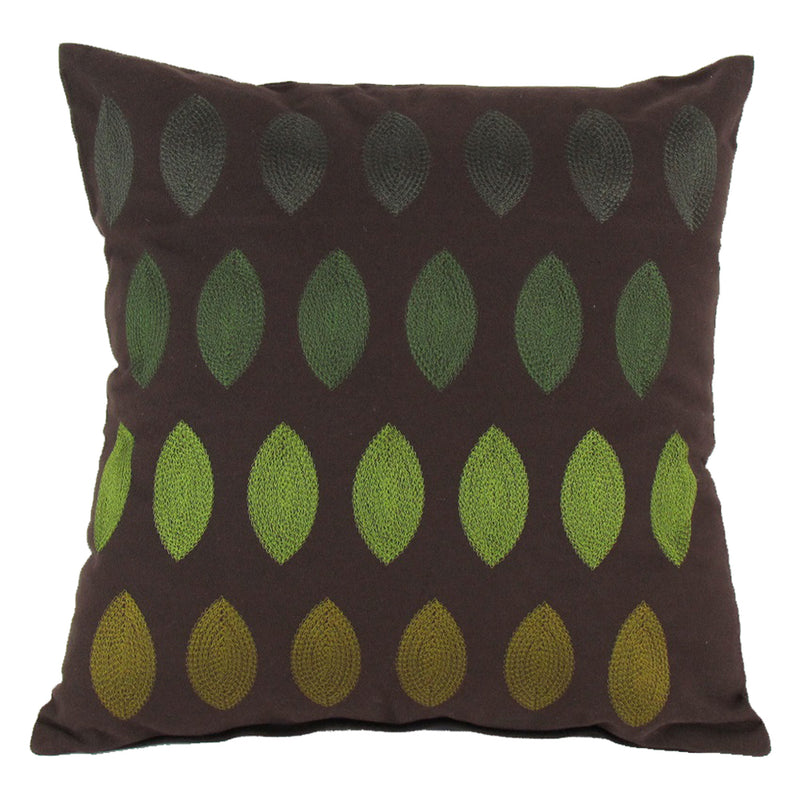 Embroidered Leafs Decorative Pillow  17"X17"-zoom-