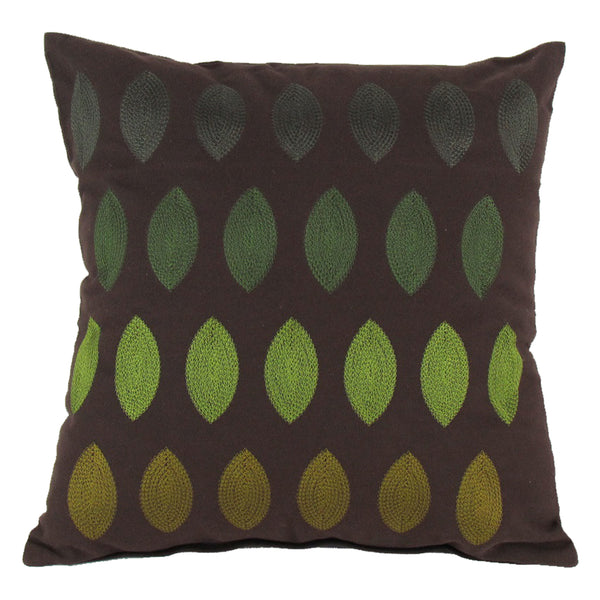 Embroidered Leafs Decorative Pillow  17X17