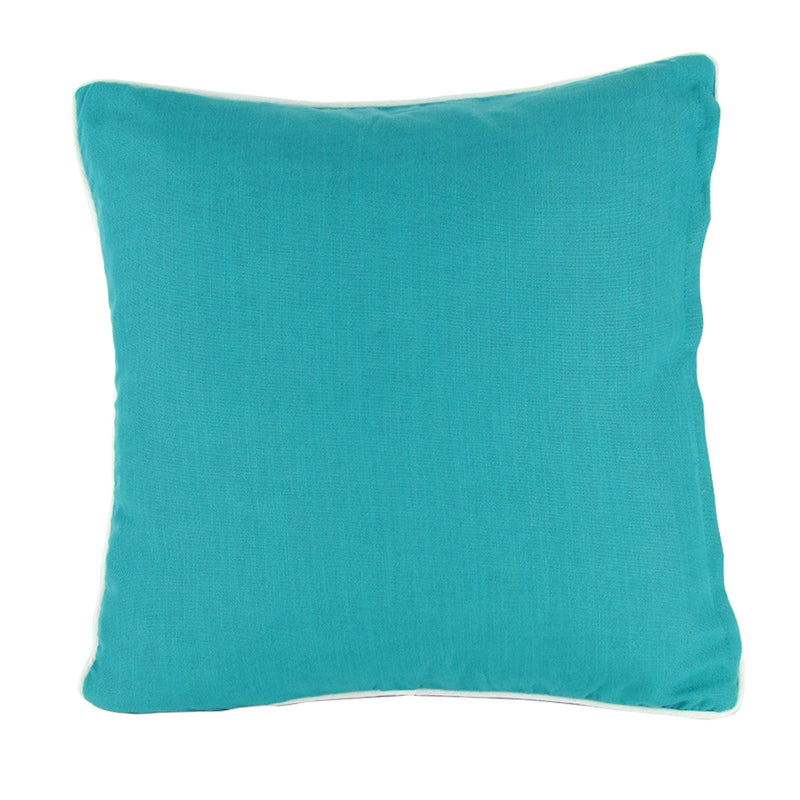 Embroidered Blue Decorative Pillow  17"X17"-zoom-