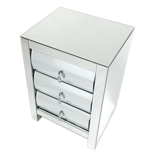 Hot Curved Mirror Chest Of 3 Drawers