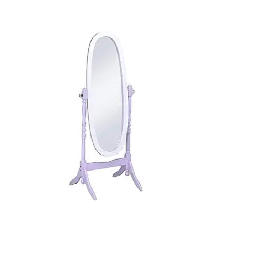 59.25" In Oval Cheval Standing Mirror Purple/white