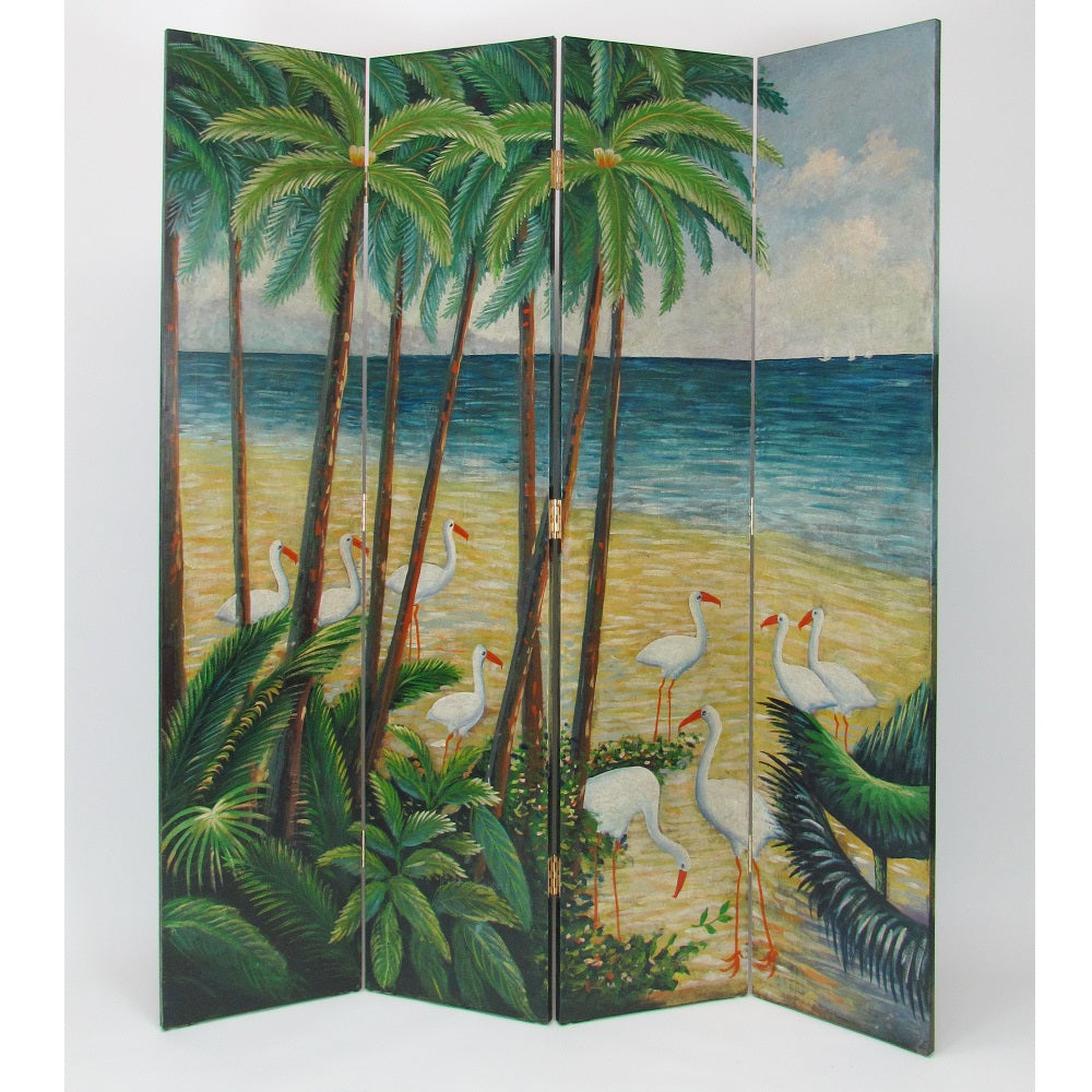 Hand Painted Beach Screen Room Divider