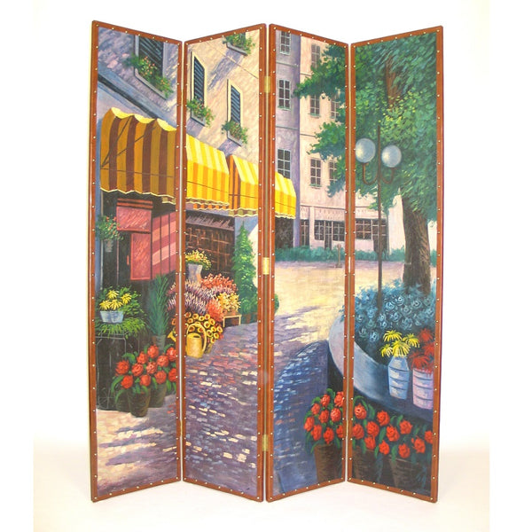 Hand Painted Flower Shop Room Divider