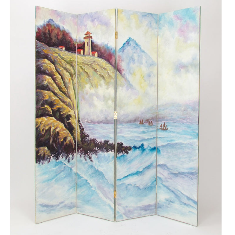 Hand Painted 4-P Sea Room Divider-zoom-