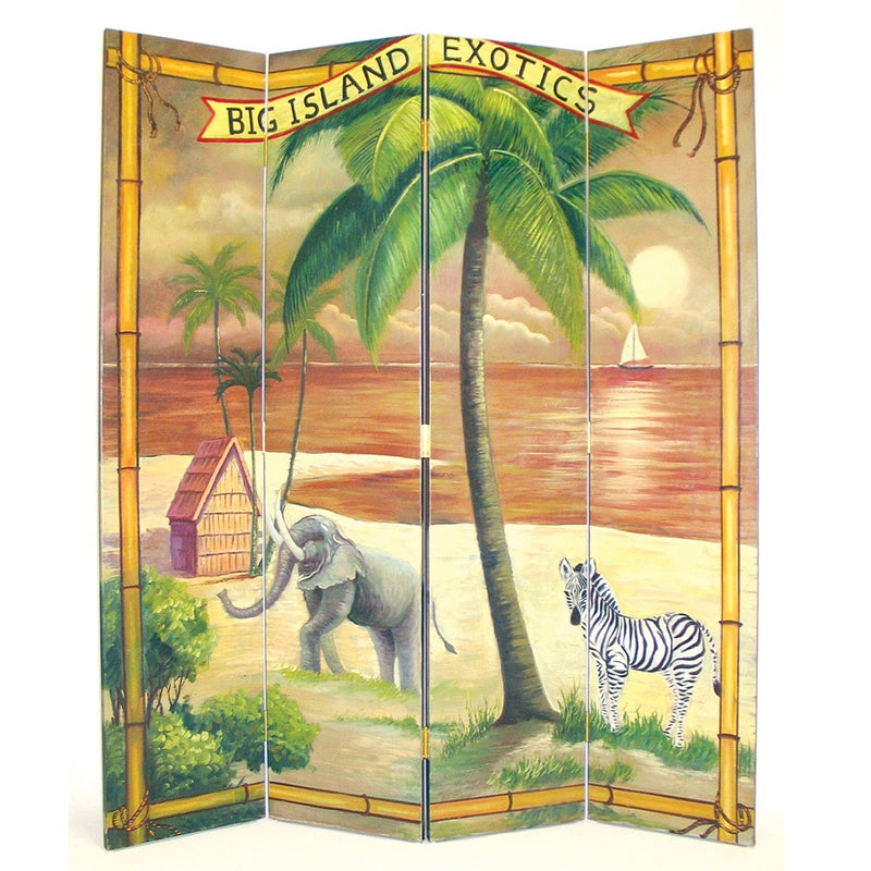 Hand Painted The Big Island Room Divider-zoom-