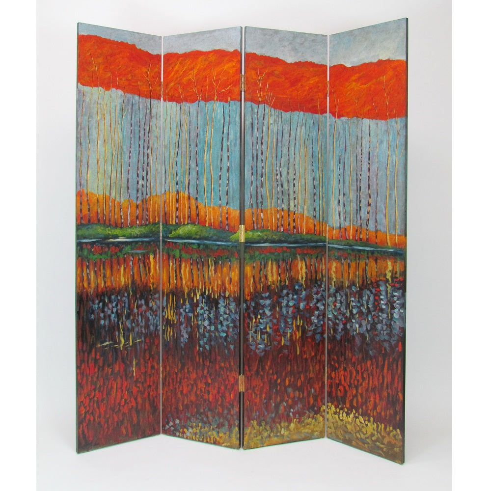 Hand Painted Fall In The Forest Room Divider-zoom-1