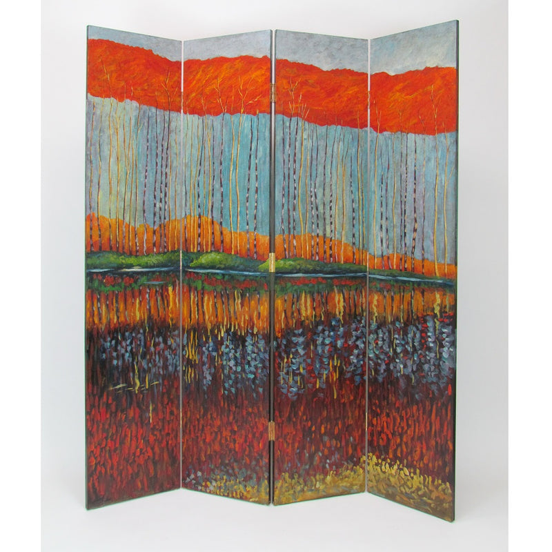 Hand Painted Fall In The Forest Room Divider-zoom-