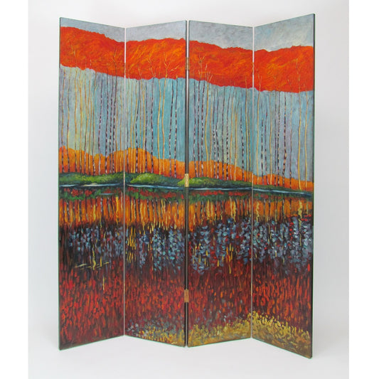 Hand Painted Fall In The Forest Room Divider