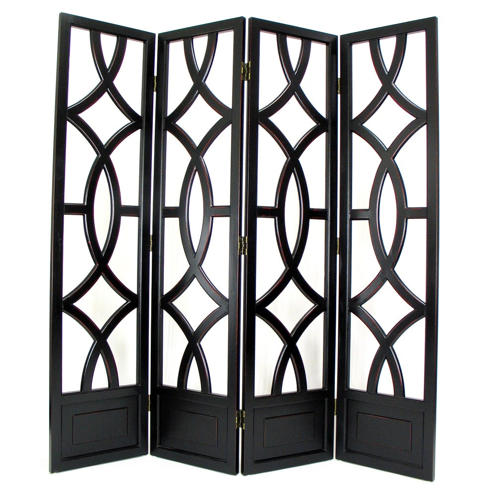 Antiqued Basswood Charleston Black Room Divider