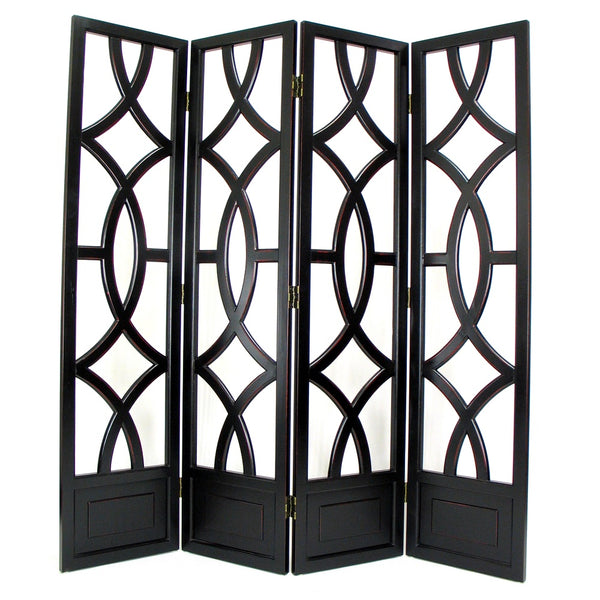 Antiqued Basswood Charleston Black Room Divider