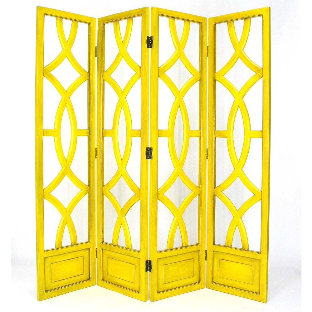 Antiqued Basswood Charleston Yellow Room Divider