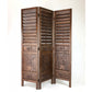 Hand Carved Louver Walnut Room Divider