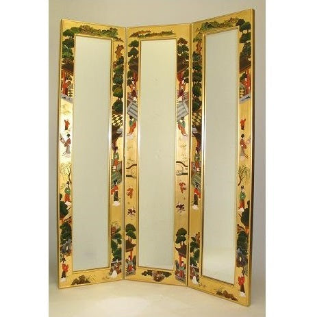 Hand Painted Mirror Room Divider