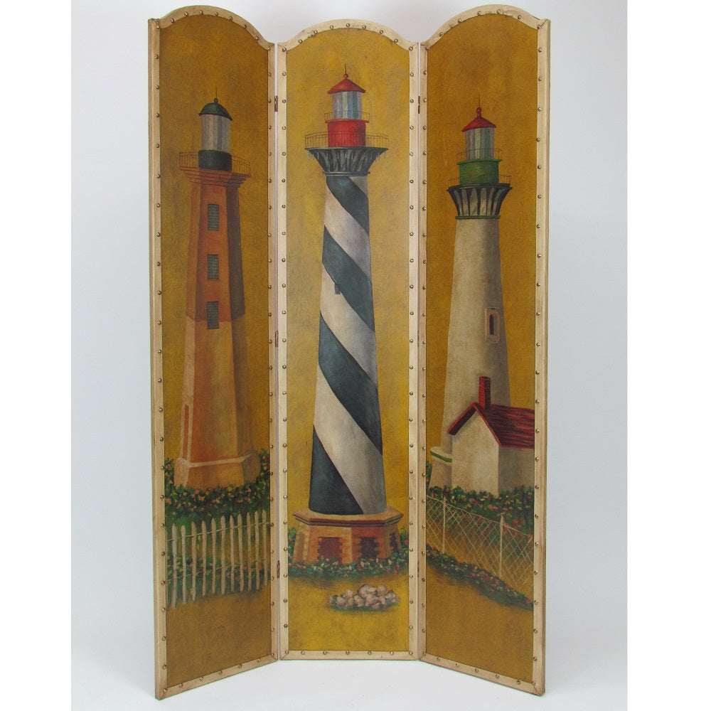 Hand Painted Light House Room Divider-zoom-1