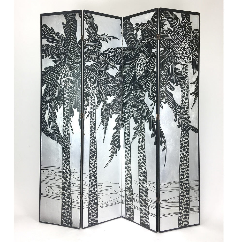 Hand Painted Double Side Room Divider Silver-zoom-4
