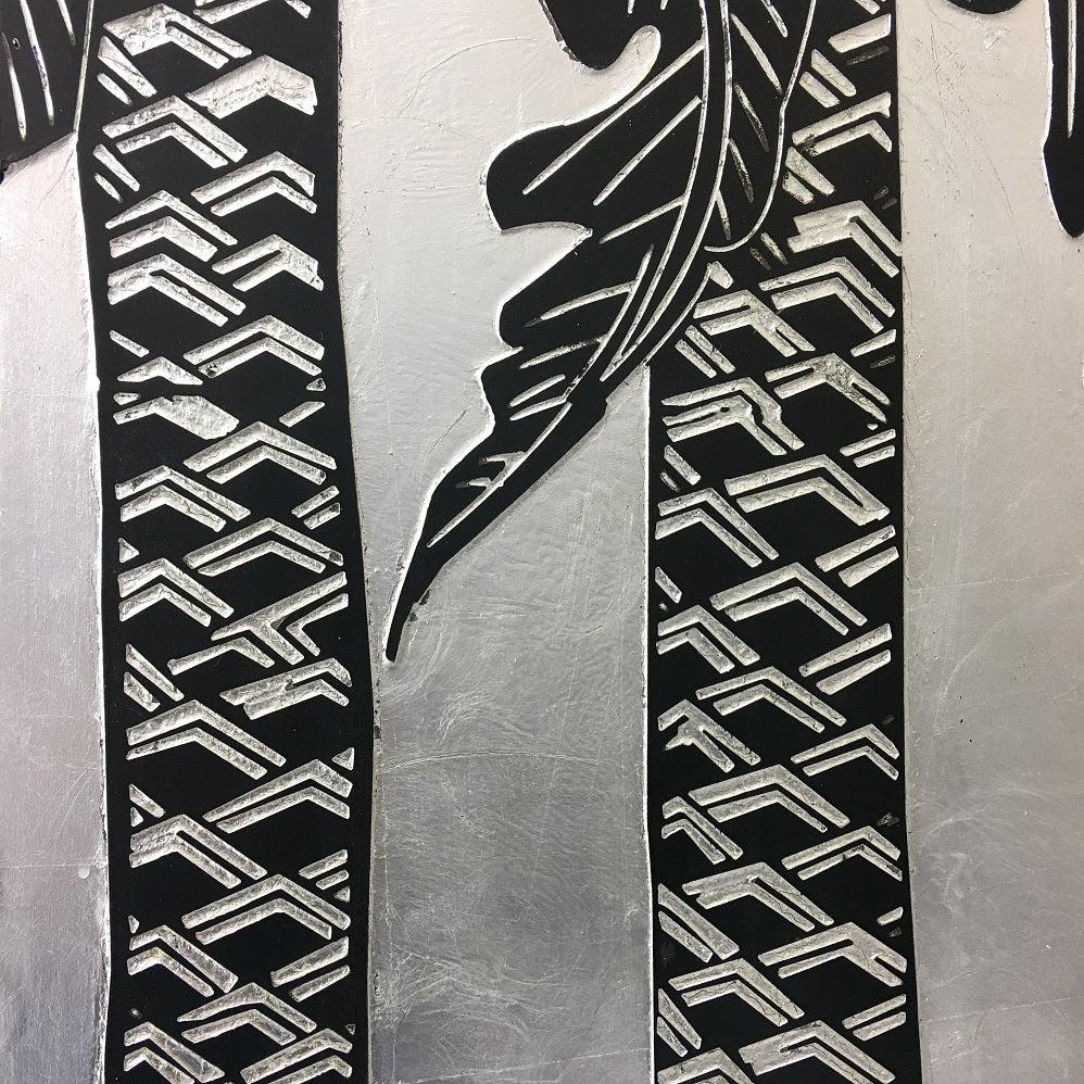 Hand Painted Double Side Room Divider Silver-zoom-3