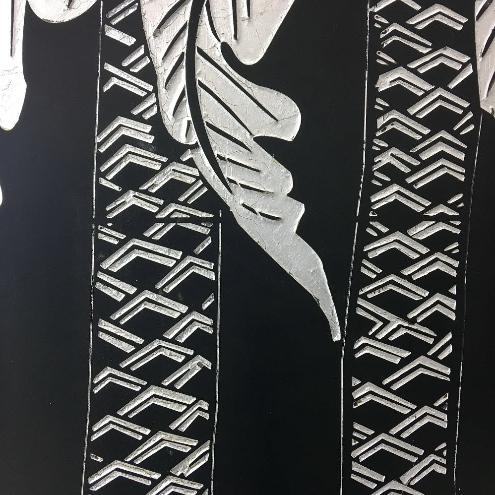 Hand Painted Double Side Room Divider Silver-zoom-2