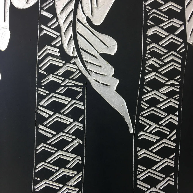 Hand Painted Double Side Room Divider Silver-zoom-