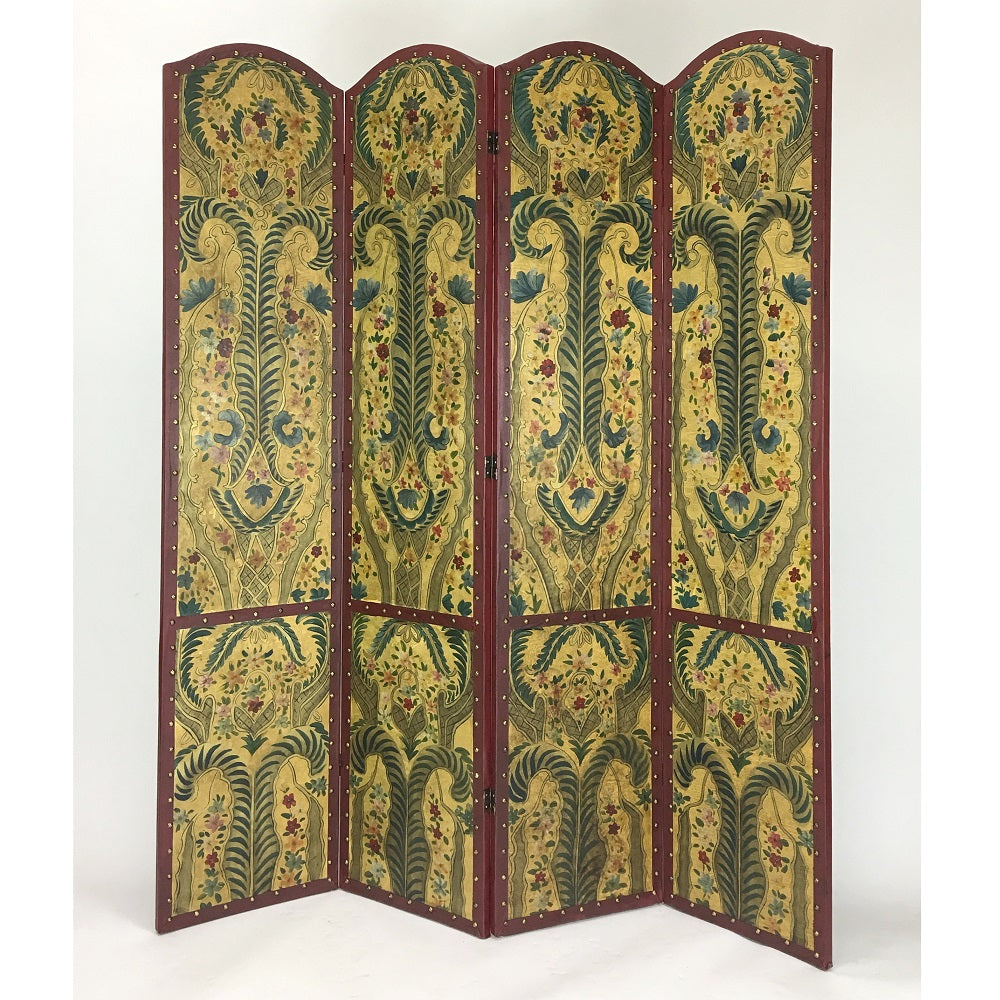 Hand Painted Double Side Room Divider Gold