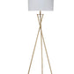 64.5" In Ester Matte Gold Hourglass Mid-century Metal Floor Lamp