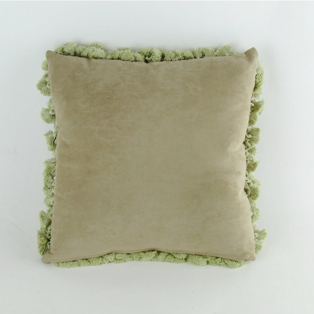 Hand Stiched Red Flower Needle Point Pillow-zoom-1