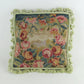 Hand Stiched Pink Flower Needle Point Pillow Needle Point Pillow