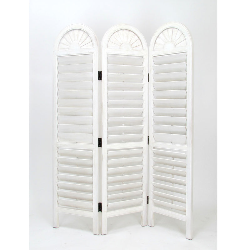 Antiqued Venetian Room Divider White-zoom-