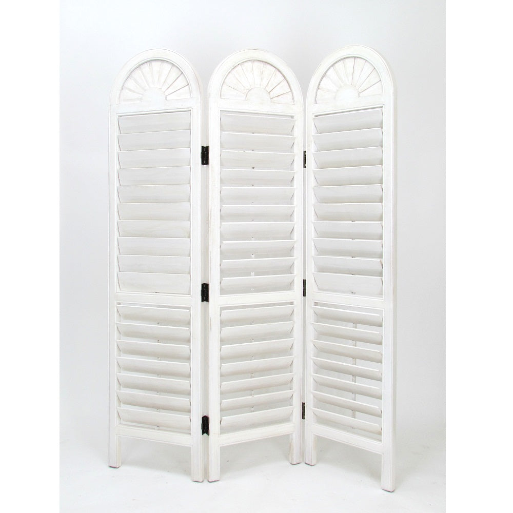 Antiqued Venetian Room Divider White