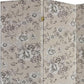71 Inch 3 Panel Fabric Room Divider with Floral Print, Gray