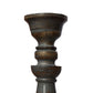 Handmade Pillar Shape Wooden Candle Holder With Flared Top Brown And Gray Set Of 3