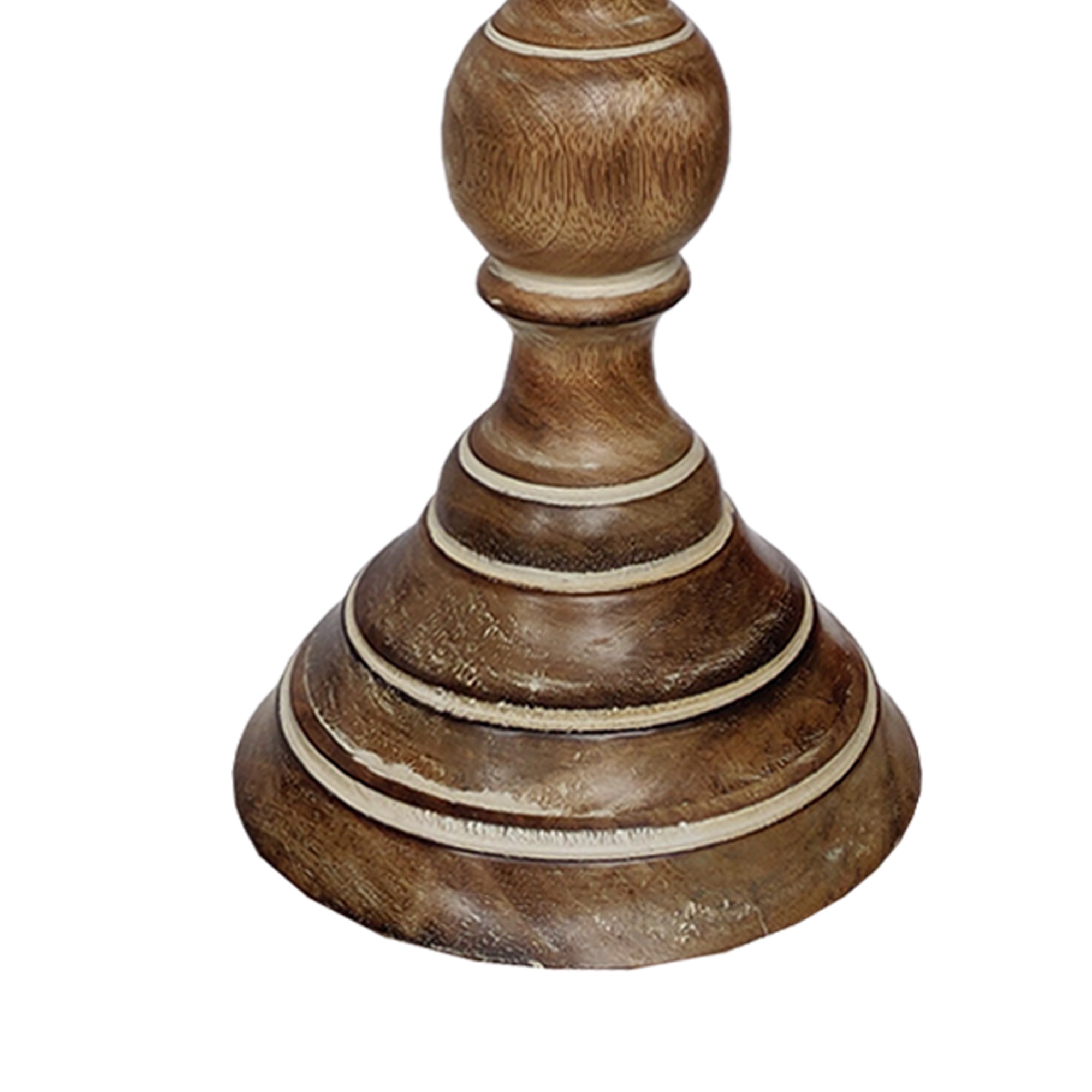 Handmade Wooden Candle Holder With Flared Top Natural Brown Set Of 3-zoom-2